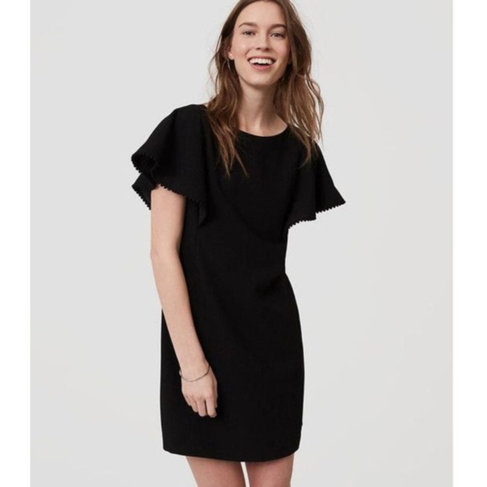 Ann Taylor Loft Black Shift Dress Size 10 NWT